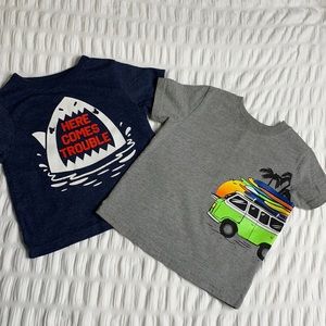 Here comes trouble tee driving into the sunset